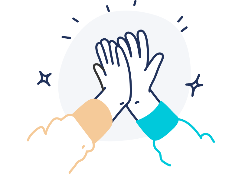 Two hands high-fiving